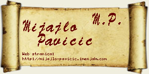Mijajlo Pavičić vizit kartica